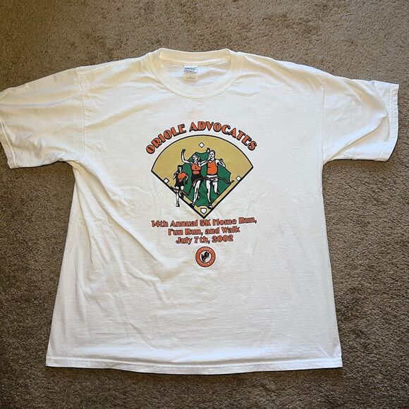 Vintage 2002 Oriole Advocates 5K Home Run Event Tee – July 7, 2002 XL - Picture 1 of 7